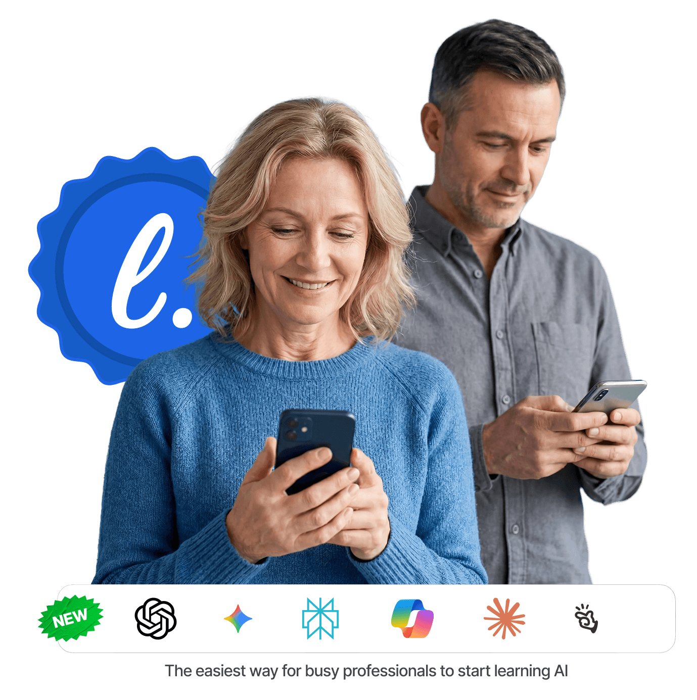 Busy professionals using LearnStash to learn AI in a simple, beginner-friendly way